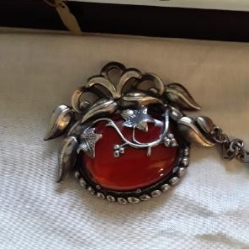 Vintage silver plated brooch